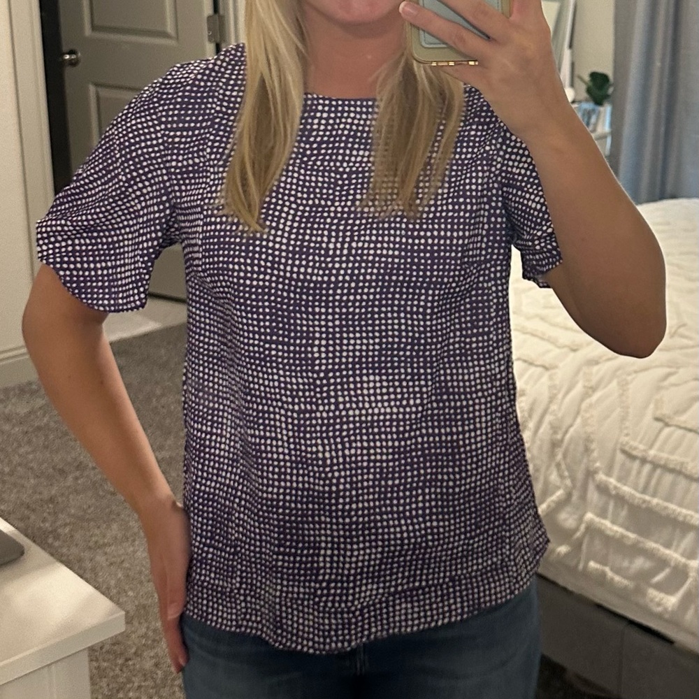 SHEIN purple polkadot top - NEVER WORN